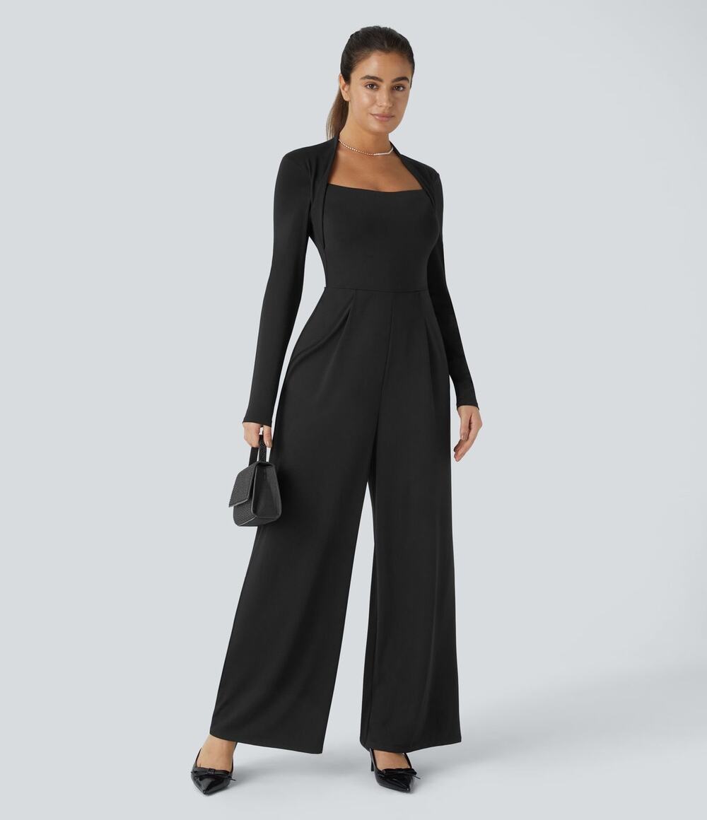 Halara Long Sleeve Wide Leg Jumpsuit